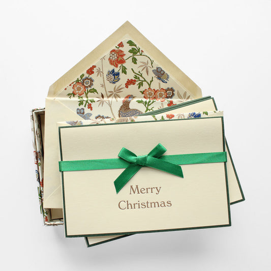 Merry Christmas Boxed Notecards, Florentine, Box of 10