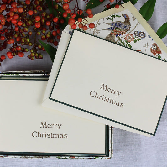 Merry Christmas Boxed Notecards, Florentine, Box of 10